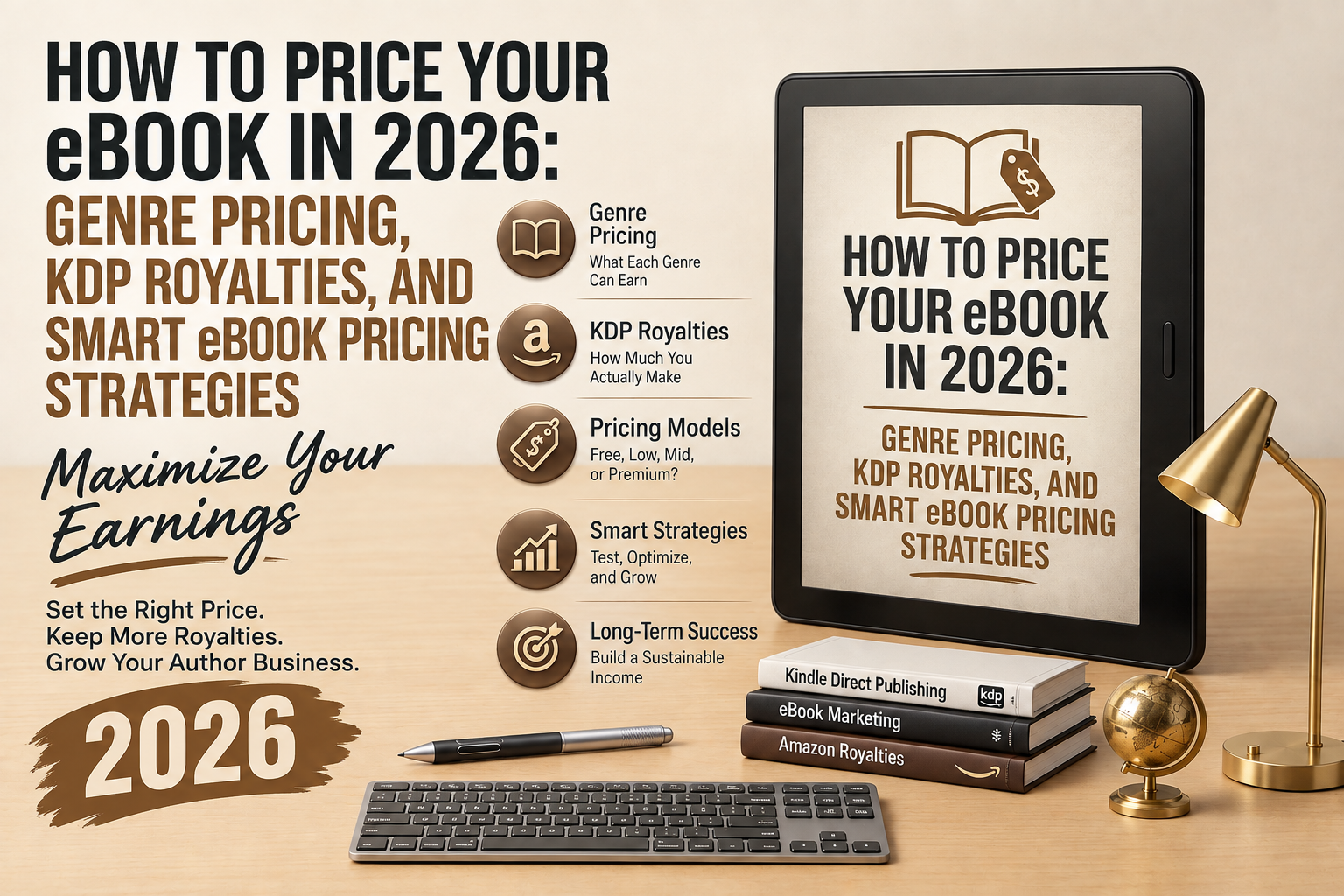 How to Price Your eBook in 2026: Genre Pricing, KDP Royalties, and Smart eBook Pricing Strategies