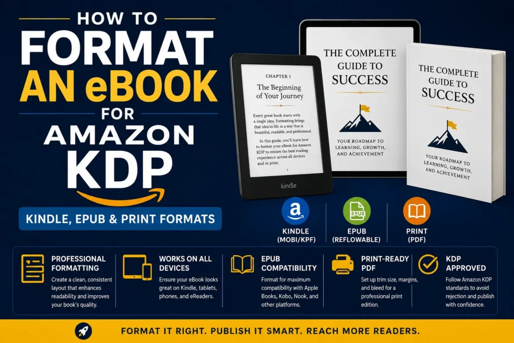 How to Format an eBook for Amazon KDP (Kindle, EPUB & Print Formats)