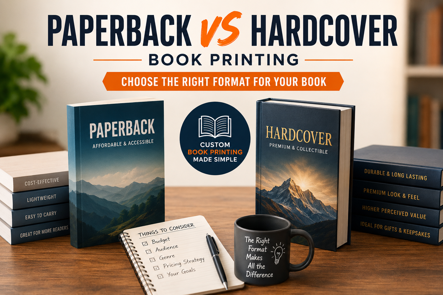 Paperback vs Hardcover Book Printing