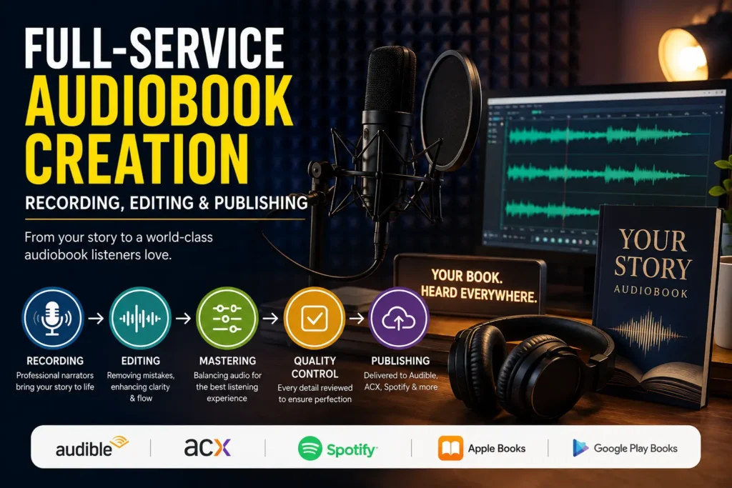 Full-Service Audiobook Creation: Recording, Editing & Publishing