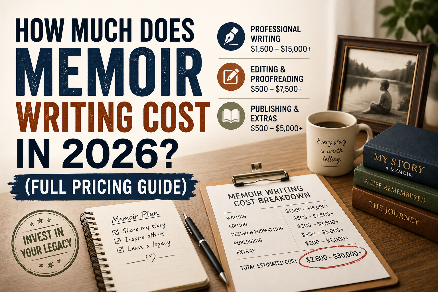 How Much Does Memoir Writing Cost in 2026? (Full Pricing Guide)