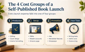 four cost groups of a self-published book launch